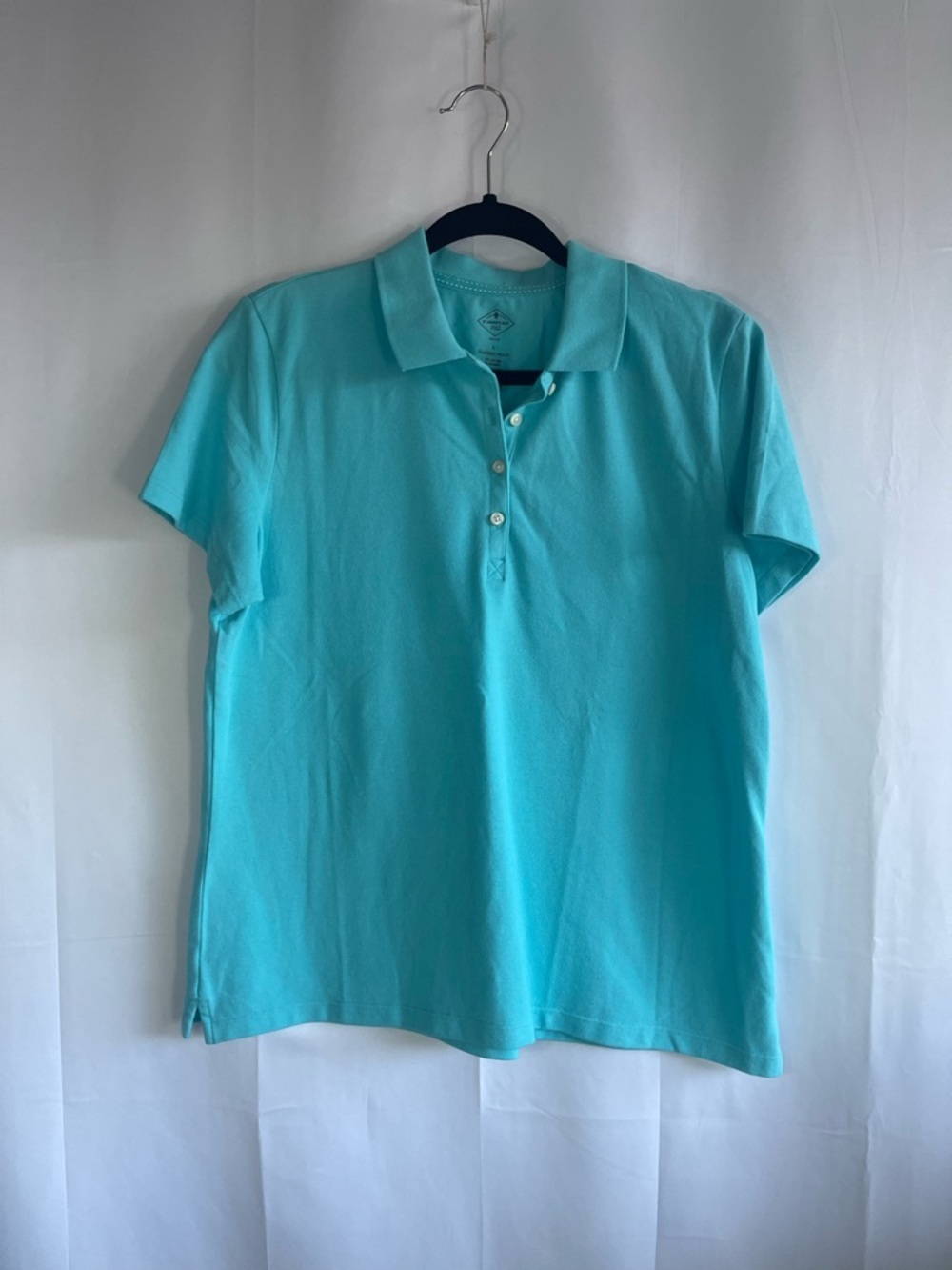 St. John's Bay Women's Short Sleeve Polo Tee in Aqua